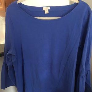 Lot of 2 J Crew ruffle sleeve sweatshirts